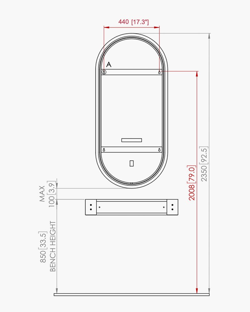 Circa LED Ovalt spejl Comfortel Just Add People